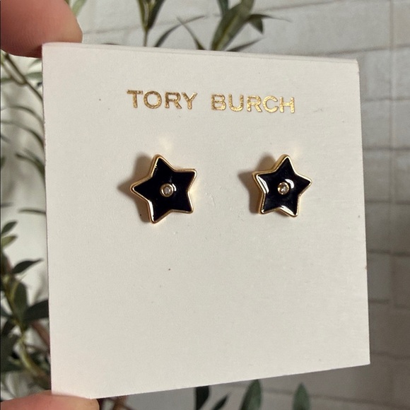 Tory Burch Jewelry - NWTA Tory Burch Gold and Black Star Earrings